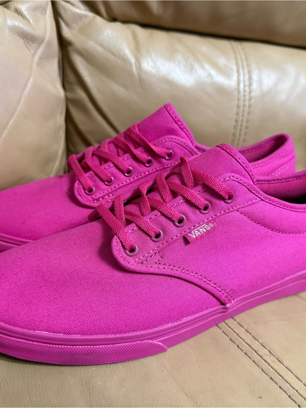 Vans Atwood Hot Pink Monochrome Canvas Sneakers Women’s Size 9